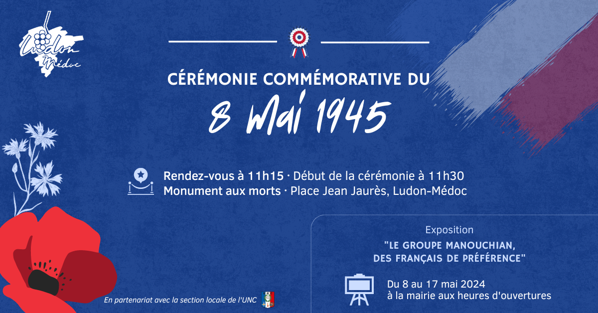 Commémoration du 8 mai 1945 - Mairie de Ludon-Médoc